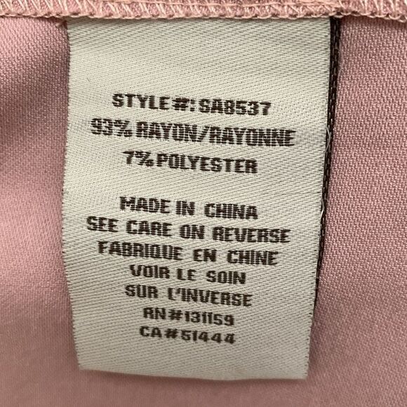 Sebby Collection Rayon Blend Pink Belted Pockets  Clasp Trench Coat Size L - Picture 9 of 10